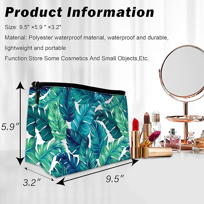 Makeup Bag for Purse, Waterproof Funny Vintage Boho Mandala Cosmetic Bag for Women, Zipper Travel Pouch Gift 9.5×5.9 Inch