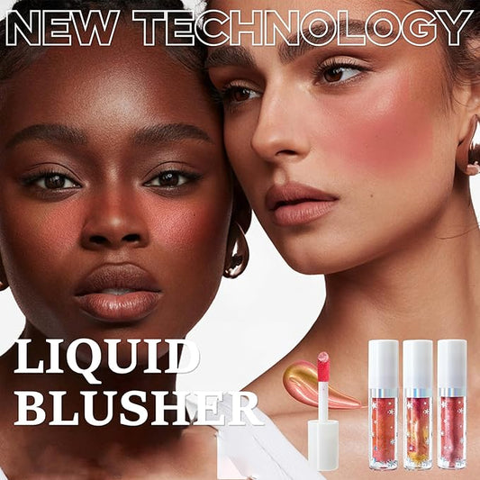 Marble Liquid Blush, Long-lasting Liquid Blush for Cheeks with High-pigment Color, Lightweight & Buildable Formula, Creates A Soft, Shimmery Finish (#01)