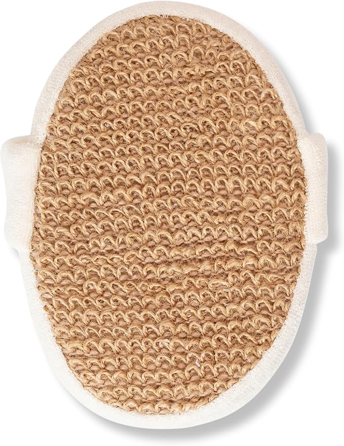 Natural Ramie Bath Scrubber - 100% Natural Exfoliating Body Scrubber for Men and Women, Premium Ramie Bath Sponge for Smooth Skin