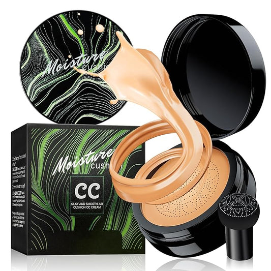 Air Cushion CC Cream - Moisturizing BB Cream Foundation Makeup Long Lasting Matte Concealer Cushion Foundation for Even Skin Tone, Ideal Mothers Day Gifts (Medium Deep)