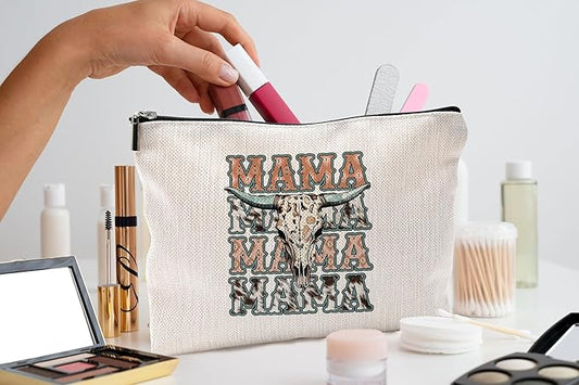 Western Mama Makeup Bag,Mama Gifts Makeup Bag,Mama Cosmetic Bags With Zipper,Western Stuff for Women,Mama Birthday Gifts