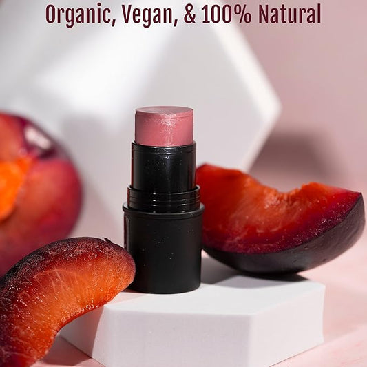 Organic Tint Tube, 100% Natural Vegan Gluten-Free Cream Blush Multi-Stick, Made in USA, Cabernet
