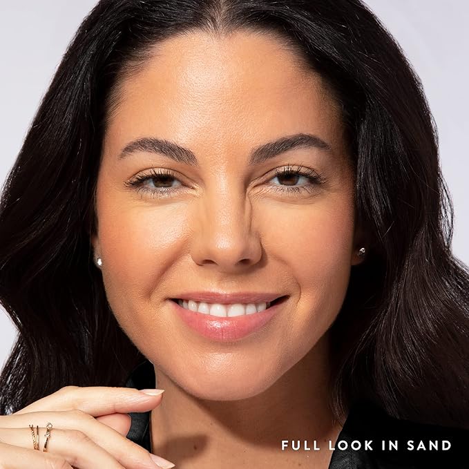 LAURA GELLER NEW YORK Get Glowing Kit (2pc): Baked Balance-n-Glow Illuminating Powder Foundation, Sand + Airbrush Kabuki Makeup Brush