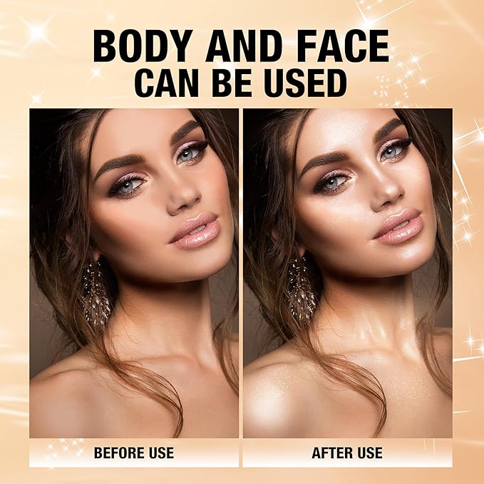 AKARY Shimmer Powder Highlighter, Silver Face Body Glow Pearl Illuminator, Intensely Pigmented for High Impact Dewy Finish (01#Silver)