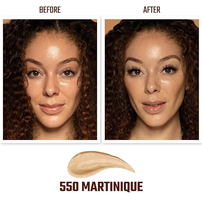 Juvia's Place I Am Magic Natural Radiance Foundation - 550Martiniqe- Full Coverage Liquid Foundation Makeup for Dry, Mature, Aging, and Combination Skin - Lightweight Longwear Base with Radiant Finish