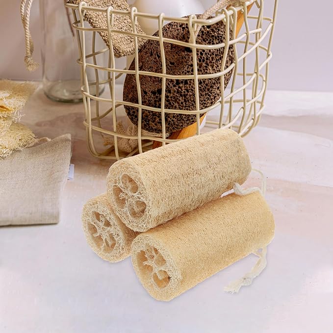 Beaupretty 3pcs Loofah Dish Sponge, Dishwashing Scouring Pad Natural Loofah Vegetable Scrubber for Kitchen