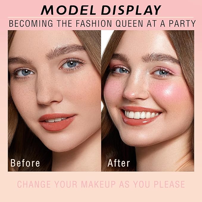 16 Colors Blush Contour Highlighter Makeup Palette, All-in-One Shimmer Silky Matte Mineral Blush Powder Face Sculpting Bronzer Blusher Illuminator for a Natural Glowing