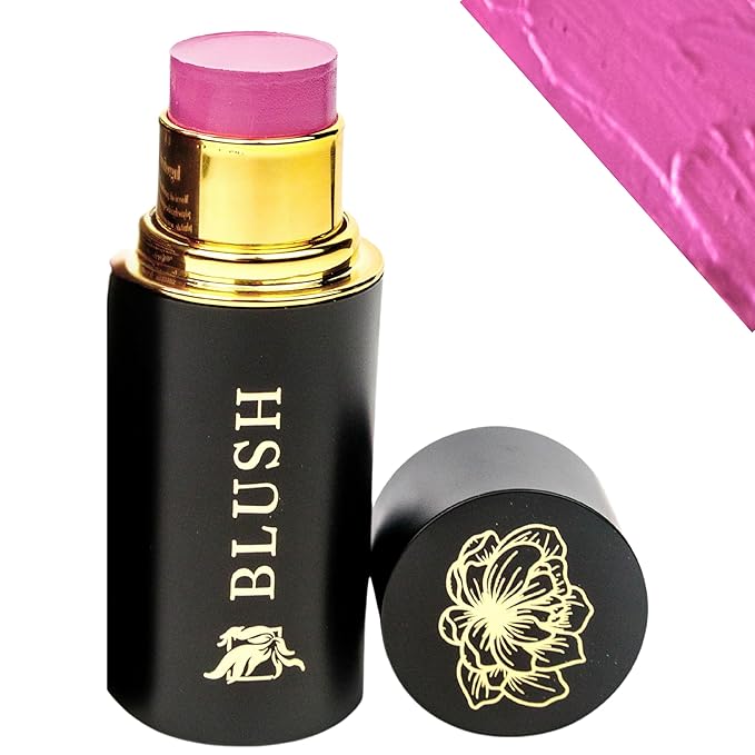 Cream Blush Stick – Buildable High Pigment Color - Cheeks, Lips & Eyes – Hydrating w. Shea Butter, Vit-E, Hyaluronic Acid, Squalane, Multi-Purpose, Gift, Summer Glow (Lilac, Regular)