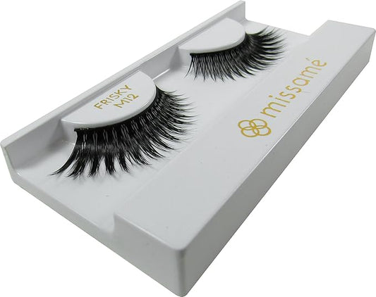 Missamé FRISKY Glamour Flare False Eyelashes Set Handmade with Premium Synthetic Fibers, Black, 3 Pairs