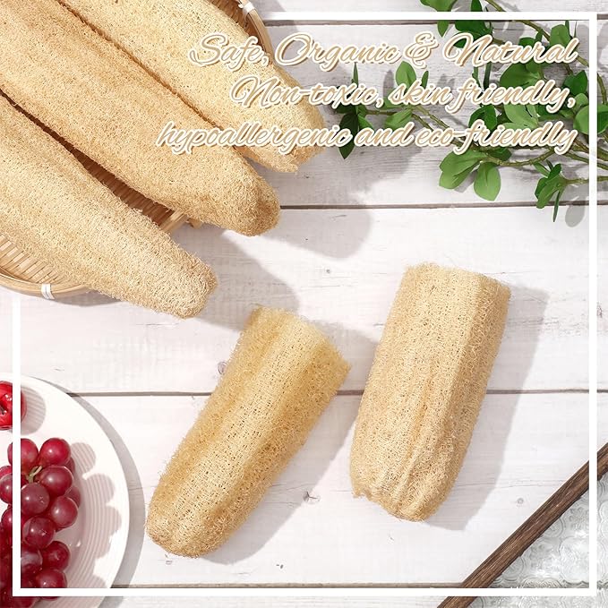 Mifoci 6 Pcs Natural Loofah Sponge 12 Inch Luffa Bath Shower Sponge Large Exfoliating Loofah Body Scrubbers Bath Loofahs for Men, Women, Adults, Spa, Beauty, Bathing, Face, Back, Skin, Daily Care
