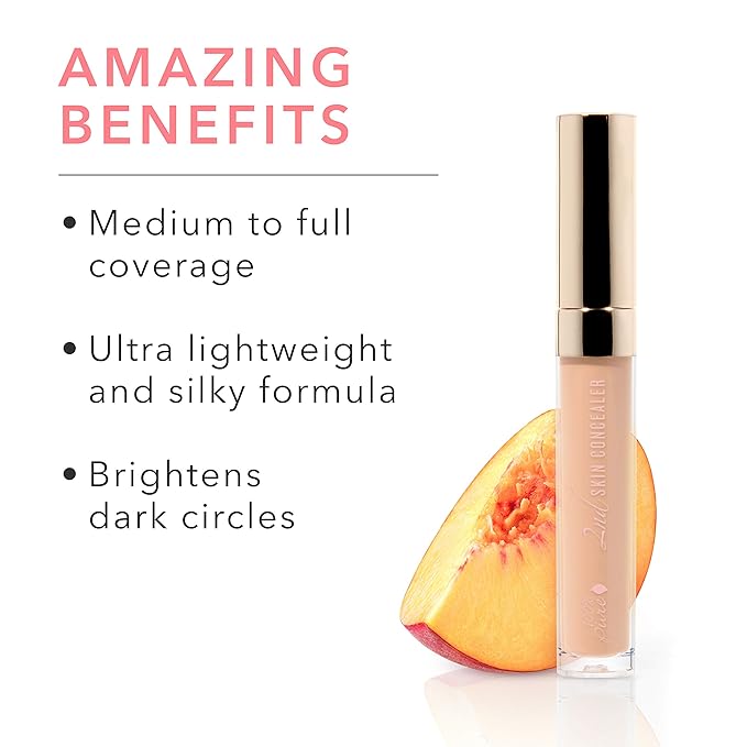 100% PURE 2nd Skin Concealer (Fruit Pigmented), Shade 3, Full Coverage, Lightweight, Liquid Concealer for Face, Under Eyes, Vegan Makeup (For Medium Skin w/Warm Gold Undertones) - 0.17 Fl Oz