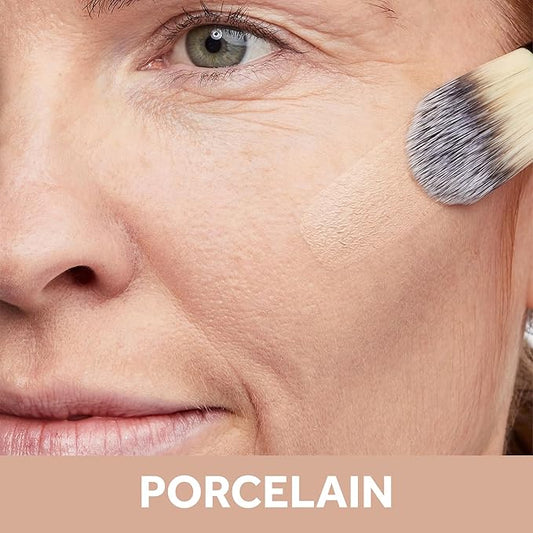 No7 Restore & Renew Multi Action Serum Foundation - Porcelain - Liquid Foundation Makeup with Vitamin C, Vitamin E & Collagen for Face - Beauty Skin Serum Formula with Medium Coverage (30ml)