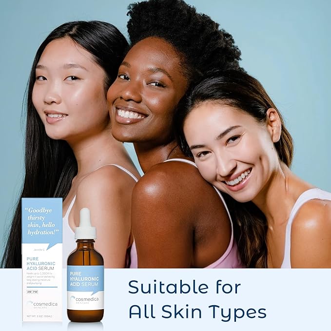 Hyaluronic Acid Serum for Skin 100% Pure Anti Aging Serum Intense Hydration Moisture Non greasy Paraben free, Wrinkle Reducing and Brightening Serum (Pro Formula) 2oz