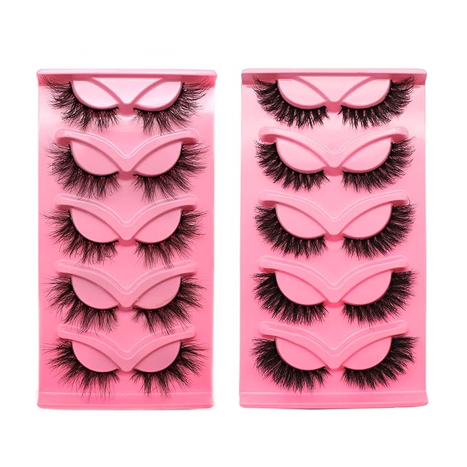 10Pair 3D False eyelash book Cat Eye Look Fluffy Wispy Soft Reusable Makeup Thick Fake Eyelashes(601+628)