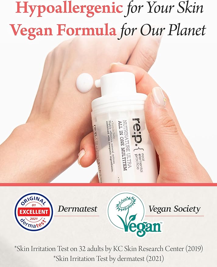 [K-Beauty] Neogen RE:P Nutrinature All-in-One Multitem | Vegan Hypoallergenic Moisturizer Face Cream Combining Toner, Essence & Emulsion 3.38 fl oz