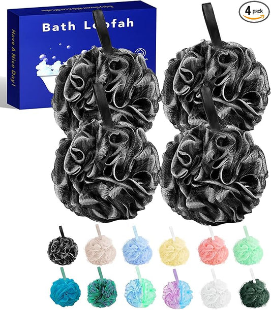 Bath loofah,Bath Sponge,Shower loofahs Shower Sponge for Women and Men,Pack of 4