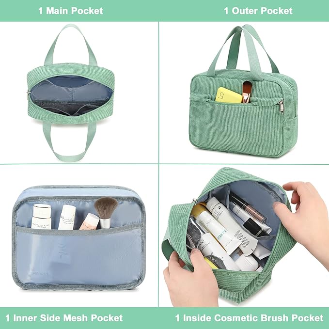 Makeup Bag for Women Cosmetic Bag Large Make Up Organizer Travel Toiletry Bags Waterproof Zipper Tote Pouch Purse for Girls
