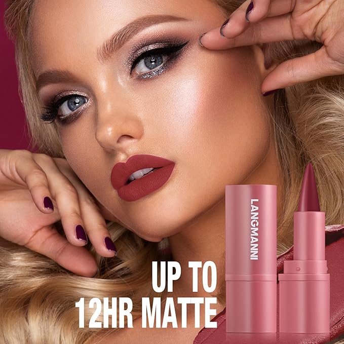 BestLand 6Pcs 2 in 1 Lip Liner and Lipstick Lip Combo Set - 24 Hours Long-Lasting, Nude & Matte Velvet Ombre Effect Gradient Lip Liner, Smudge-Proof, Waterproof, Easy to Apply Gradient Lips Makeup