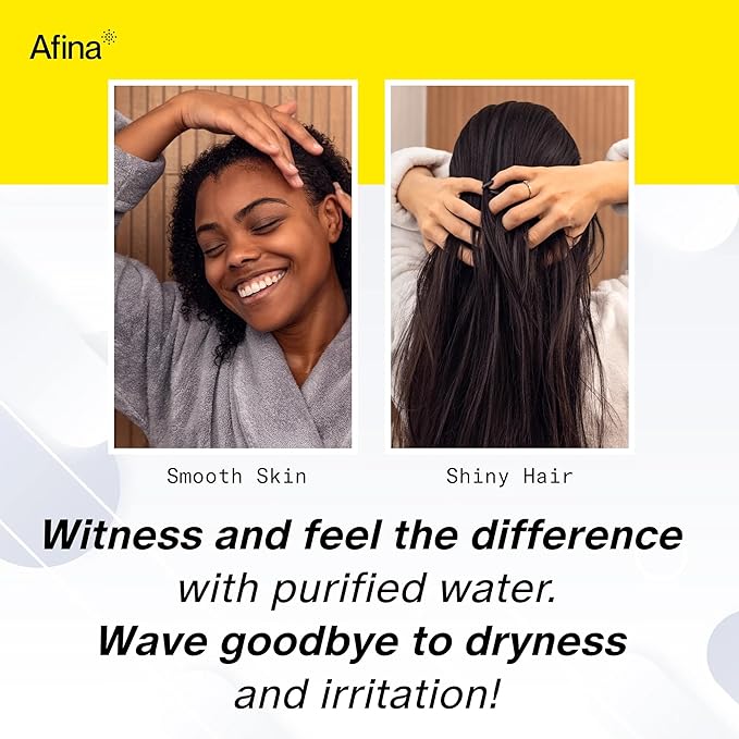 Afina Filtered Shower Head | High Pressure Shower - Reduces Dry Itchy Skin, Dandruff, Eczema, & Dramatically Improves Condition of your Skin, Hair & Nails (Black)