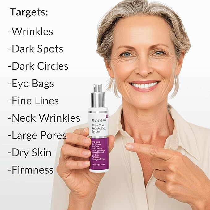 LeVaye Strateva RX Advanced Anti-Aging Serum – Vitamin C, Niacinamide, Natural Retinol, Hyaluronic Acid & Peptides – Targets Wrinkles, Fine Lines, Dark Spots, Dark Circles & Enlarged Pores