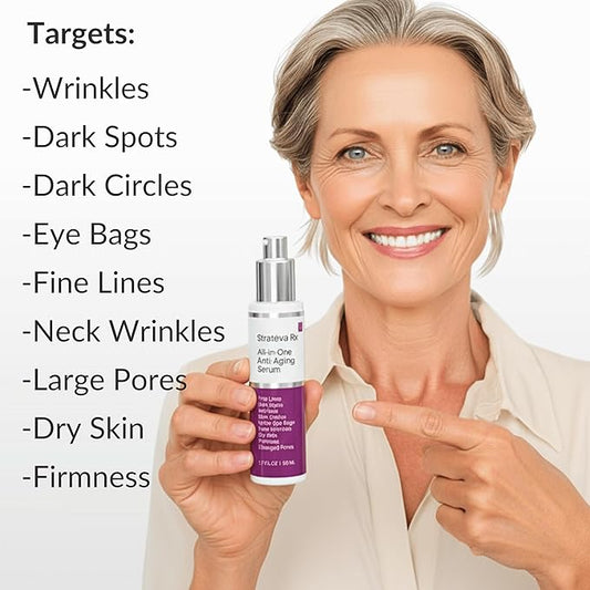 LeVaye Strateva RX Advanced Anti-Aging Serum – Vitamin C, Niacinamide, Natural Retinol, Hyaluronic Acid & Peptides – Targets Wrinkles, Fine Lines, Dark Spots, Dark Circles & Enlarged Pores