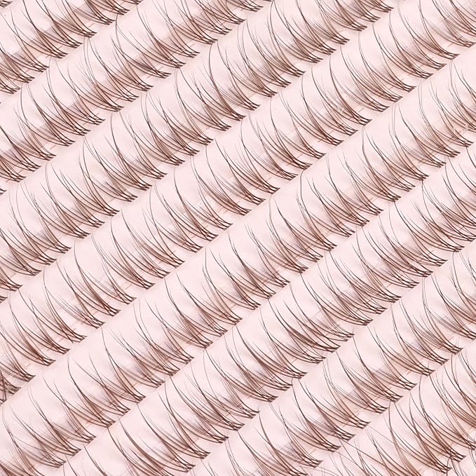 Mavphnee Brown Lash Clusters Natural Cluster Eyelash Extensions 10-12MM C-Curly Lash Extension Individuals 168 Pcs DIY Self Application Lash Extension Clusters for Beginners