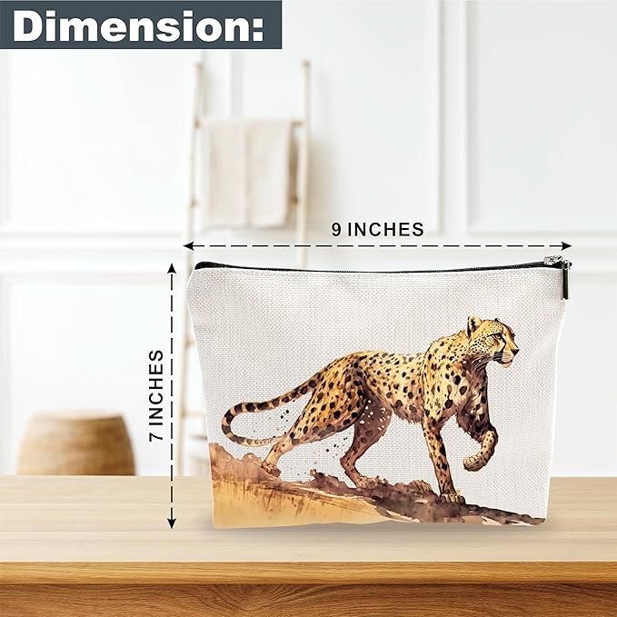Animals Theme Makeup Bag - Watercolor Leopard - Drawing Printing Cosmetic Bag, Toiletry Bag, Gift For Girls, Teen, Personal Care & Accessories - A16