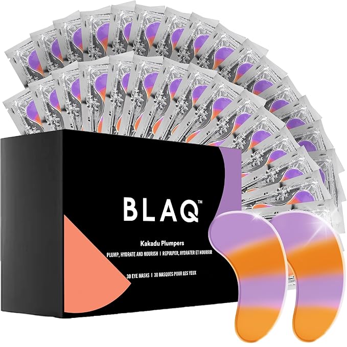 BLAQ Kakadu Plumpers Premium Under Eye Patches for Dark Circles and Puffiness. Australian Native Plum Extracts, Vegan and Cruelty-Free, 30-Pack
