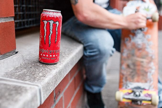 Monster Energy Ultra Red, Sugar Free Energy Drink, 16 Ounce (Pack of 24)