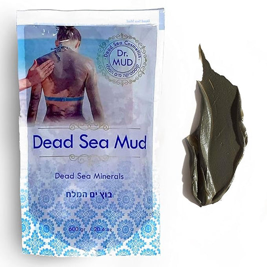 Dr. Mud's Dead Sea Mud Body Mask from Israel, 10.5 Oz – Black Clay Body Treatment with Natural Dead Sea Minerals Deep Cleansing Skin & Beauty Mask – Skin Care Detox Product for Men & Women (600 gr)