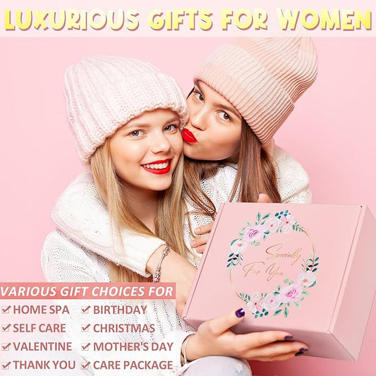 Birthday Gifts for Women Friendship, Rose Relaxing Spa Gifts Basket for Women Self Care Gifts, Thank You Gifts Bath Set Christmas Gifts for Mom Her Best Friend Wife Sister Coworker Nurse Teacher