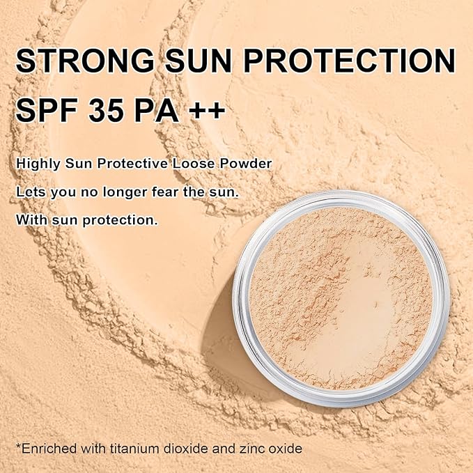 Mineral Powder Foundation, SPF 35, Sunscreen Lightweight Loose Powder, Skin-Improving, Buildable Coverage, Natural Glow Base Makeup (#05 Fair Light Foundation Makeup)