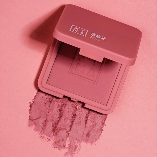 3INA The Blush 362 - Natural, Light Mineral Powder Blush For Sensitive Skin - Blendable, Buildable Rouge To Give Skin A Pigmented, Dewy Glow - Vegan, Cruelty Free, Eco Friendly Blush Makeup - 0.26 Oz