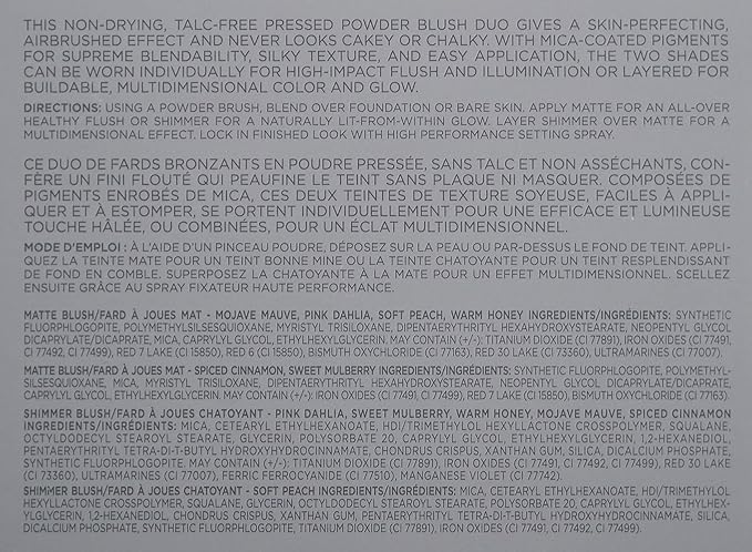 COVER FX Monochromatic Powder Blush Duo - Soft Peach: Peachy Nude - Matte + Shimmer Finish - Create Custom, High Impact Color