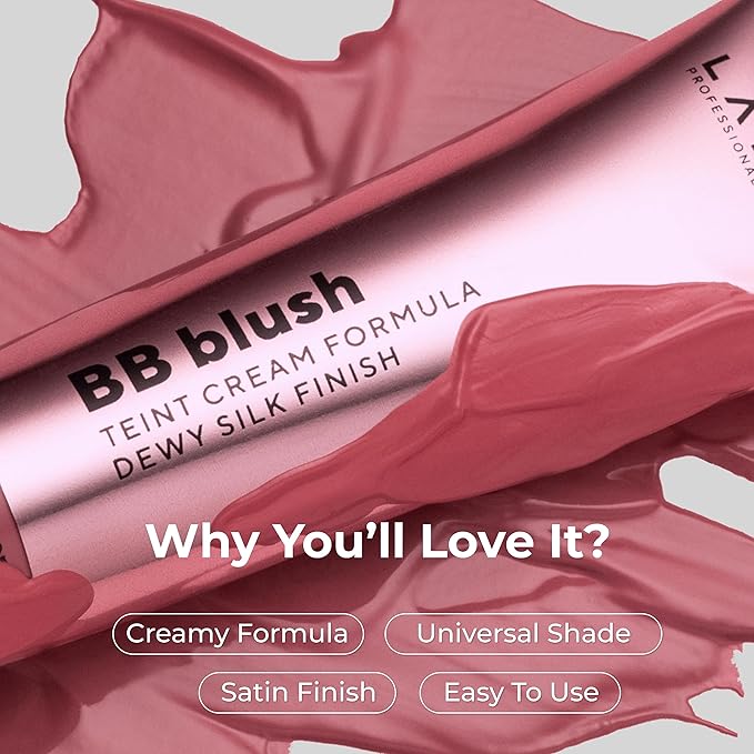 BB Blush for Cheeks Makeup - Lightweight and Long Lasting Liquid Blush - Blendable Cream Formula for Cheeks, Natural Finish Cream Contour - 402 (Pink Blossom) - 10ml/0,33fl.oz