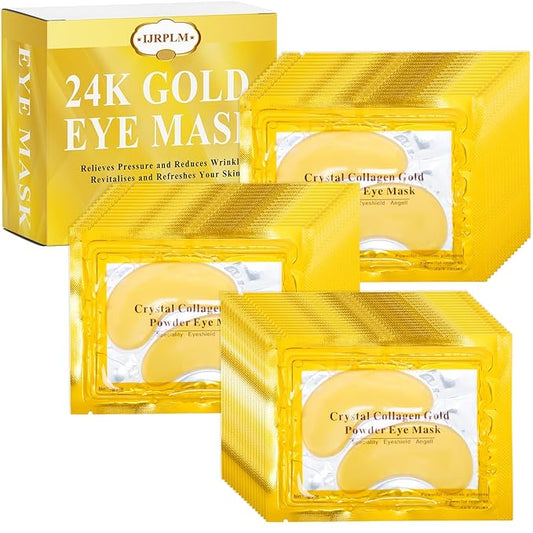 50 Pairs Under Eye Patches,24k Gold Gold Eye Mask,Eye Mask with Collagen,Eye Gel Pads for Puffy Eyes and Dark Circles,Reduces Wrinkles RevitalisesYour Skin, Skincare Treatment for Women Men