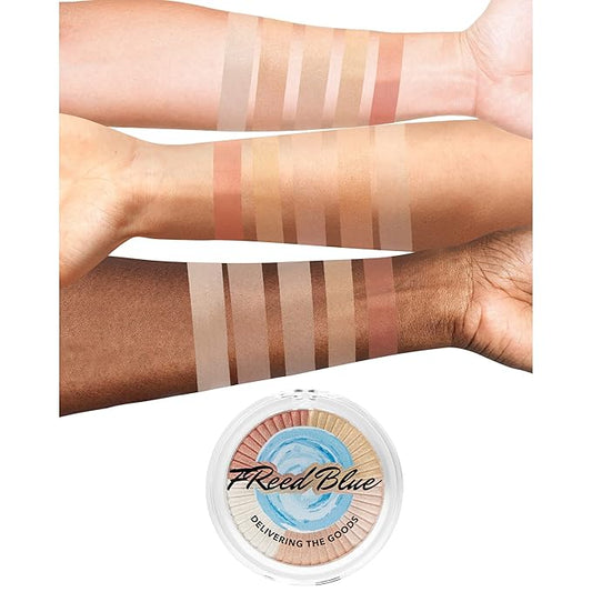 FReed Blue Vegan High Pigmented Brightening Makeup Contour Bronzer Powder Palette Paraben Free