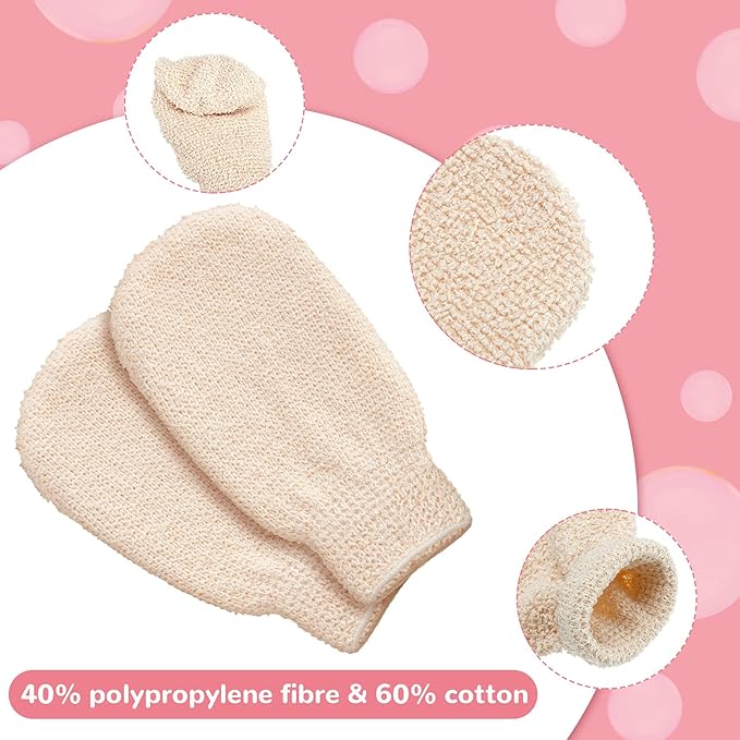 4 Pieces Bath Shower Mitt Exfoliating Mitt Scrubbing Glove Deep Exfoliating Bath Glove for Exfoliating Scrubber