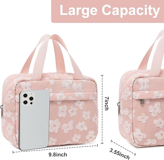 Makeup Bag for Women Cosmetic Bag Large Make Up Organizer Travel Toiletry Bags Waterproof Zipper Tote Pouch Purse for Girls
