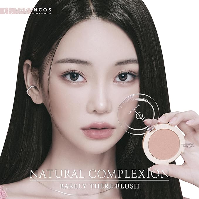 FORENCOS Matte Blush Set (Puff Included), Long Lasting Korean Blush Power, Zero Sebum Shine, Flawless Finish, Easy Blending, Lightweight & No Cakey Residue (PURE CHAI)