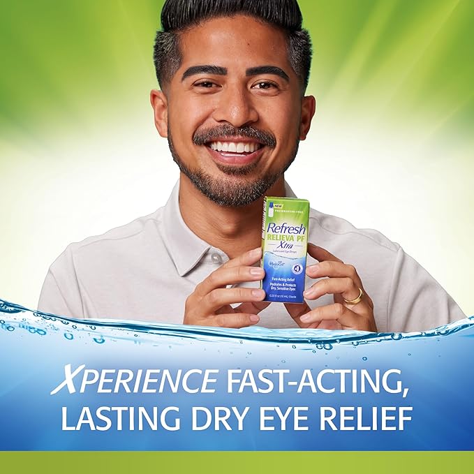Refresh RELIEVA PF Xtra Preservative-Free Artificial Tears Lubricant Eye Drops, 2x0.33 fl oz (20 mL), 2 Count