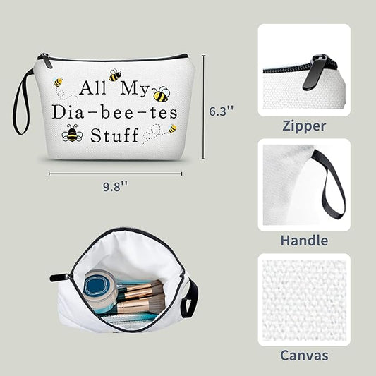 Diabetic Gifts,Medicine Pouch,Makeup Bag Cute,Pill Pouch Bags,Bag Full Of Drugs,Diabetic Bags,Travel Cosmetic Bag,Diabetes Accessories,Christmas Gifts for Women