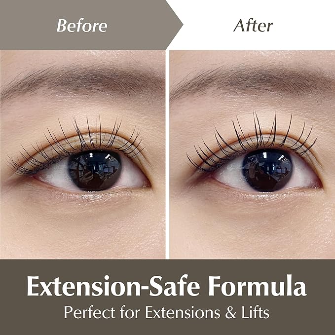 BL Lashes Noir Mascara – Extension & Lash Lift Safe, Smudge-Proof & Clump-Free, Long-Lasting Volume, Oil-Proof Aftercare Formula, Nourish & Strengthen Lashes (Black, 8ml)