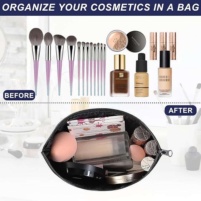 Makeup Bag Day of the Dead Sugar Skull Cosmetic Bag for Women, Waterproof Large Capacity Travel Organizer 9.5×5.9 Inch