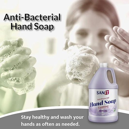 Sanit Antibacterial Foaming Hand Soap Refill - Advanced Formula with Aloe Vera and Moisturizers - All-Natural Moisturizing Hand Wash - Made in USA, Lavender, 1 Gallon