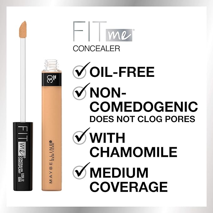 Maybelline Fit Me Liquid Concealer Makeup, Natural Coverage, Oil-free, Tan, 1 Count (Pack of 2)