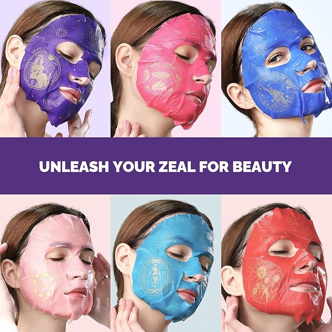 ZealSea Collagen Face Mask Skincare for Anti Aging, Hydrating Face Masks, Oat Peptide Face Mask for Wrinkles & Fine Lines, Beauty Sheet Mask, Self Care Gift for at Home Spa Party pack of 2