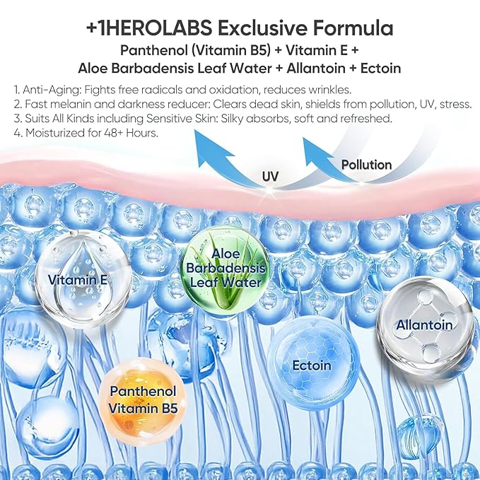 Hyaluronic Acid Serum for Face with Vitamin B5, C, E & Niacinamide, Hydrating & Plumping Face Serum for Sensitive Skin, Fragrance-Free 4 Fl Oz