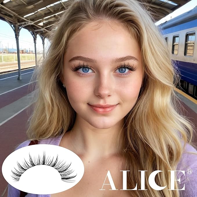 ALICE Natural Lash Clusters Kit Cluster Eyelash Extension Kit Left & Right Fluffy Wispy DIY Lash Extension Kit 144pcs 3D Anime C-Curly Eyelash Clusters Kit with Lash Glue Bond and Seal and Tweezers