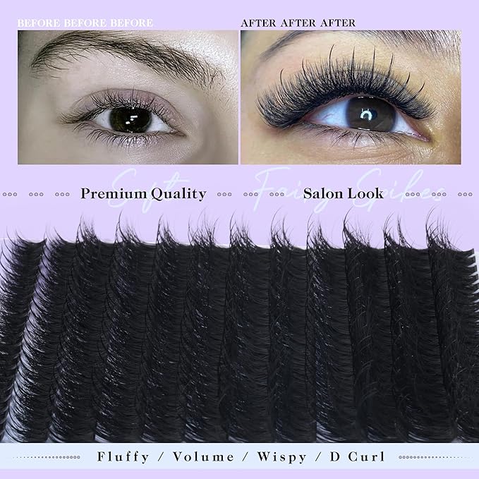 Lash Clusters Kit with Spikes Lashes Extension Kit Volume DIY Fairy Eyelashes Clusters 10-16mm Cluster Eyelash Extensions Thick Individual Lashes Spiky with Cluster Glue Lashes Kit by CORUSCATE